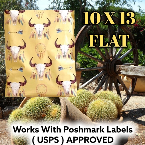 25 10X13 Boho Skull Poly Mailers CLEARANCE - Picture 3 of 7